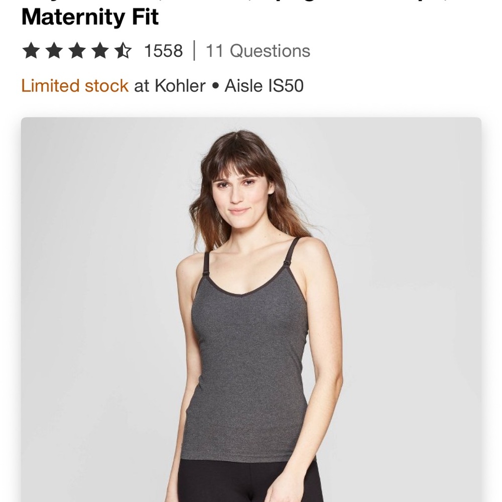 Auden Gray Fitted Camisole Top